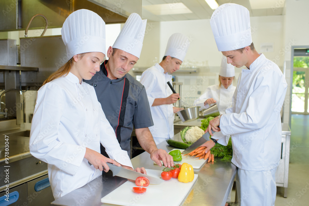 in the kitchen