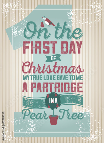 
A partridge in a pear tree illustration. EPS 1o vector.