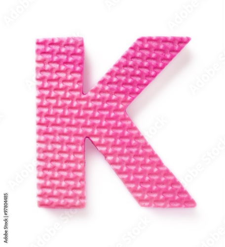 Letter K isolated on the white background