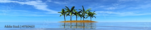 panorama of the sea. Island. palms. © ustas
