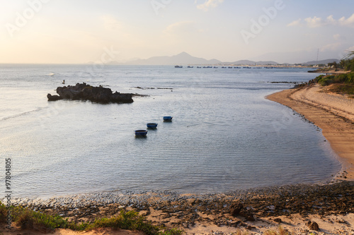 Wallpaper Mural My Hiep beach in sunset, Ninh Thuan, Vietnam. Ninh Thuan is famous for beautiful landscapes, majestic Cham towers and unique Cham culture. Torontodigital.ca