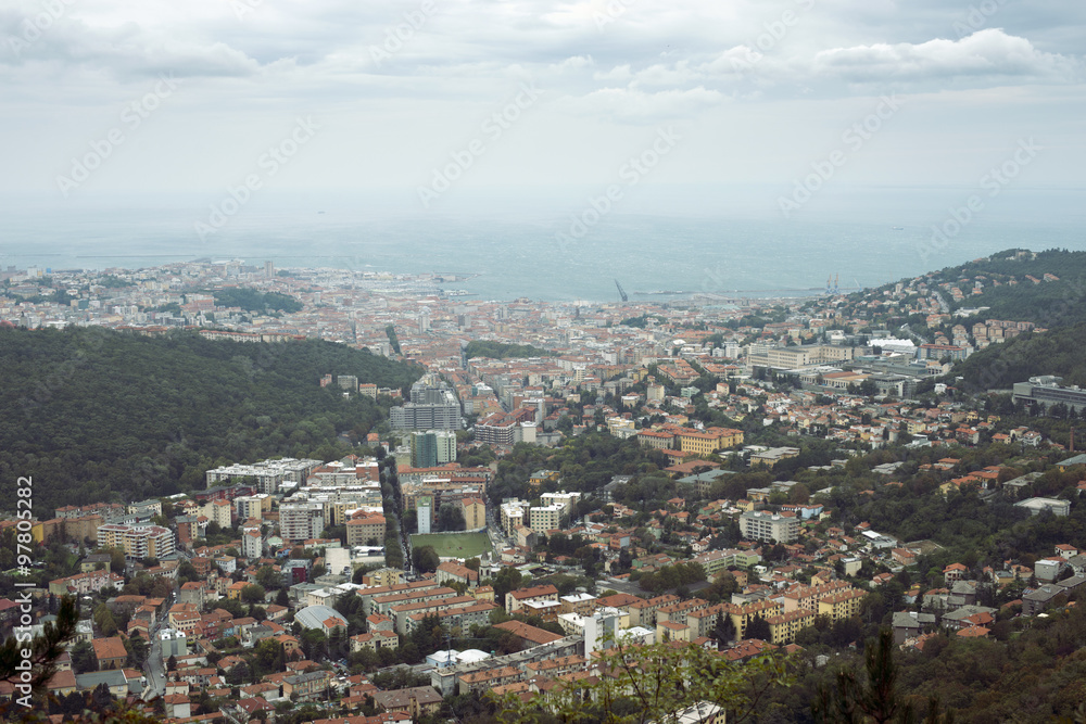 Trieste city aerial