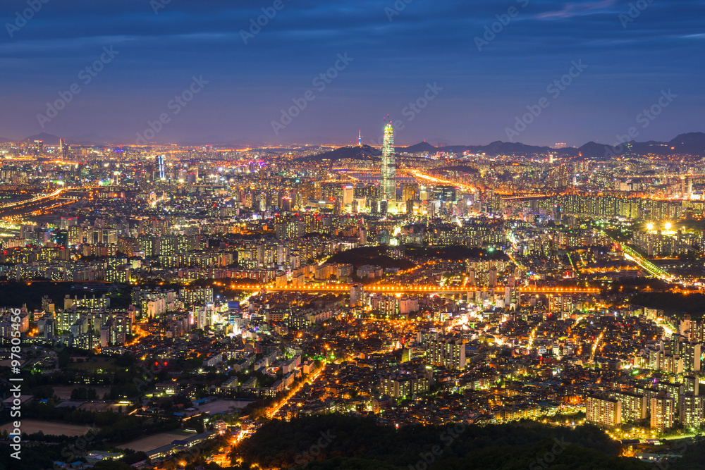 Seoul City Skyline, The best view of South Korea at Namhansanseo