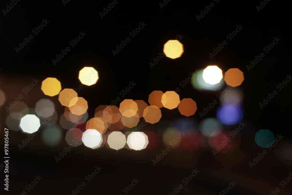Fototapeta premium Bokeh effect background with city lights