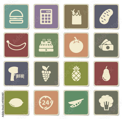 Grocery simply icons