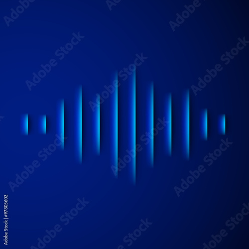 Paper sound waveform with shadow