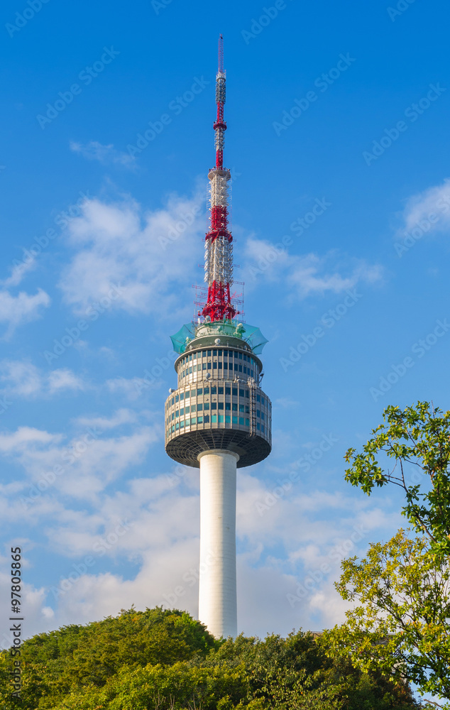 Namsan Tower, and the blue sky in Seoul,Korea