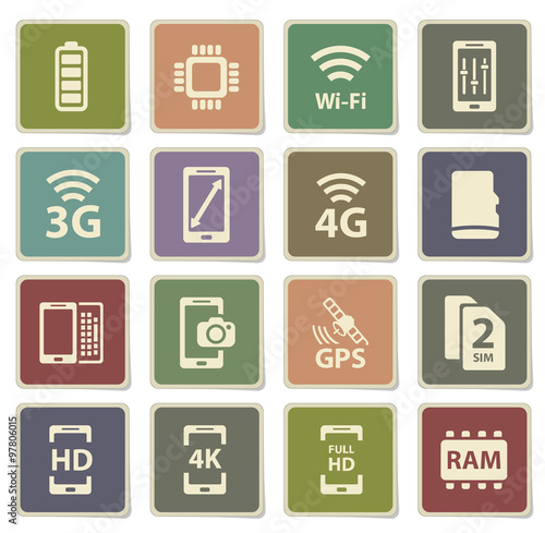 Smarthone specs simply icons
