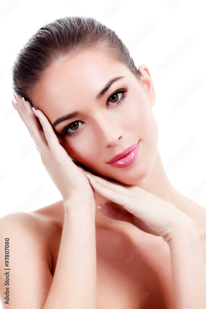 Pretty girl on a white background, isolated Pretty girl on a white background, isolated