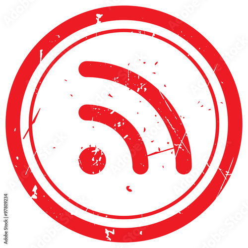 Red Rss rubber stamp