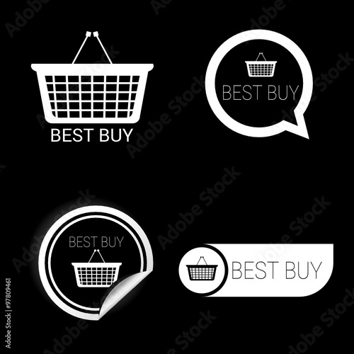 best buy icon white vector on black