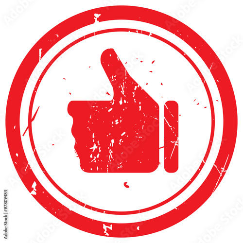 Red Thumb Up rubber stamp