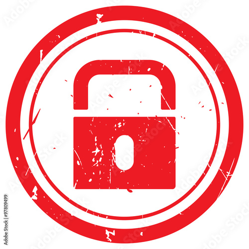 Red Lock rubber stamp