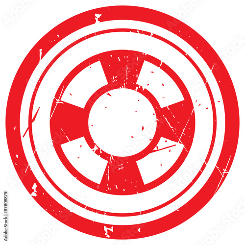 Red Life Buoy rubber stamp