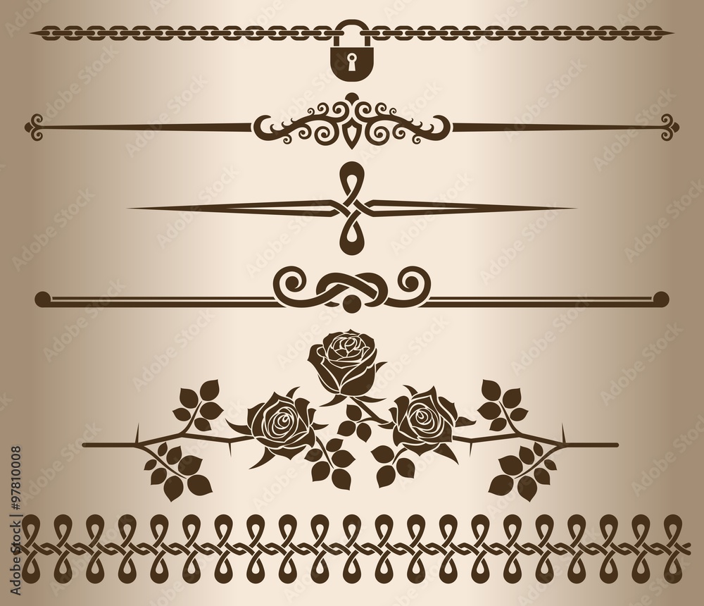 custom made wallpaper toronto digitalDecorative elements - roses. Design elements - decorative line dividers and ornaments.