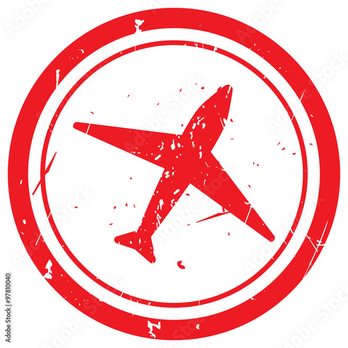 Red Airplane rubber stamp