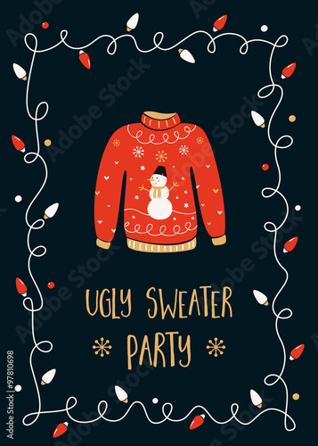 Ugly Sweater Party Invitation Card