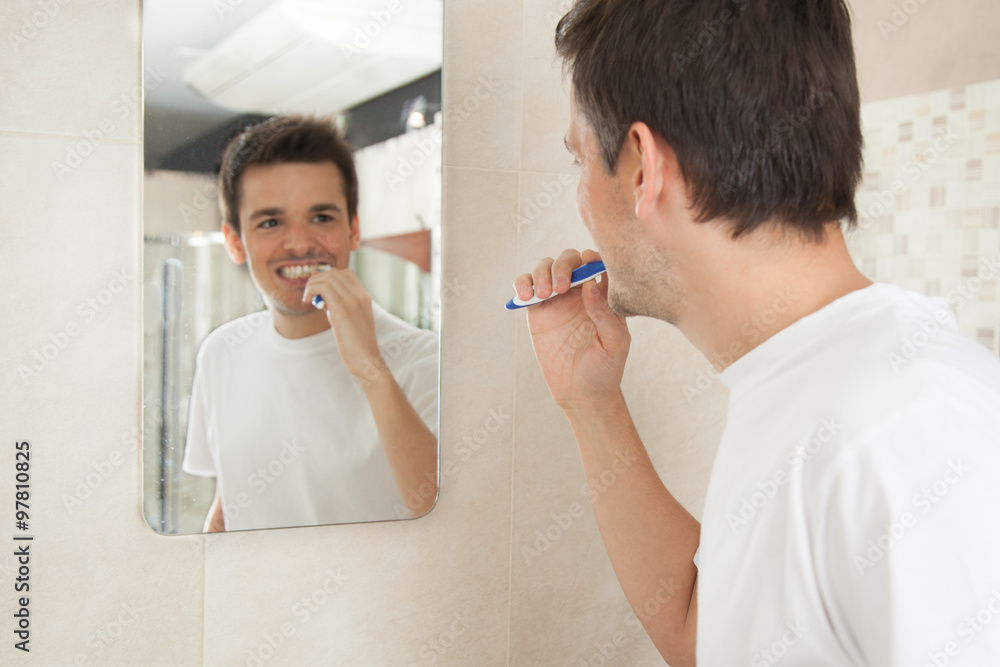 Man washing his teeth Man washing his teeth