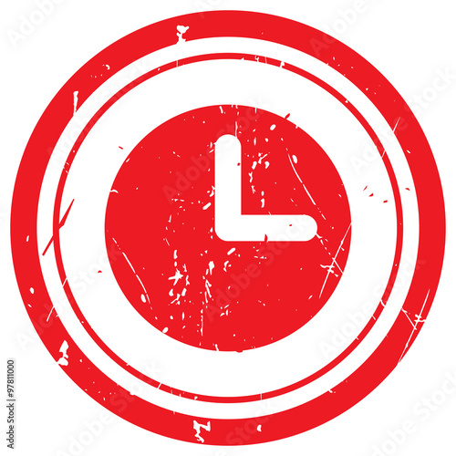 Red Clock rubber stamp