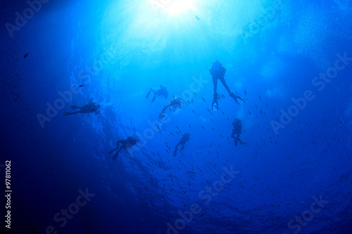 Scuba diving in ocean © Richard Carey