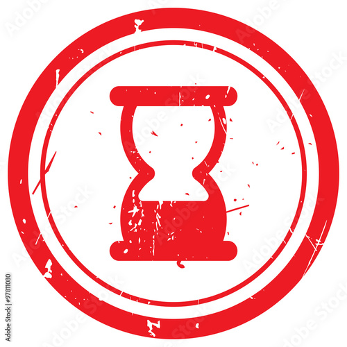 Red Hourglass rubber stamp