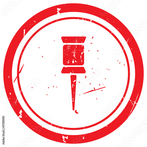 Red Pushpin rubber stamp