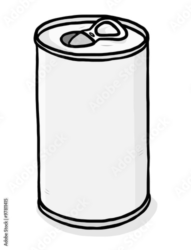 tinned can / cartoon vector and illustration, grayscale, hand drawn style, isolated on white background.