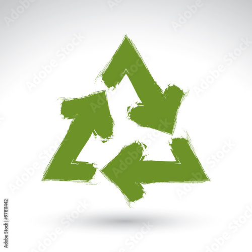 Hand-painted recycle sign i...