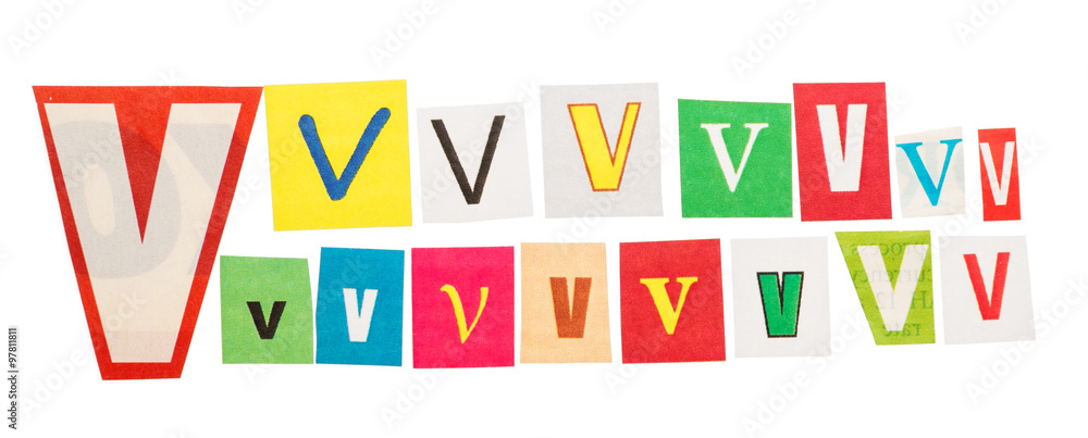 V cut out letters set V cut out letters set