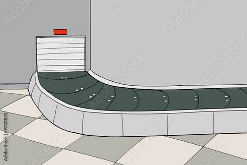 Baggage Claim Conveyer with Closed Door