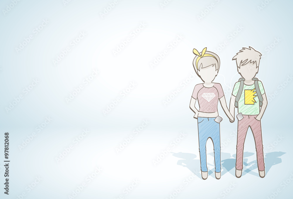 teenage couple / young couple holding hands teenage couple / young couple holding hands