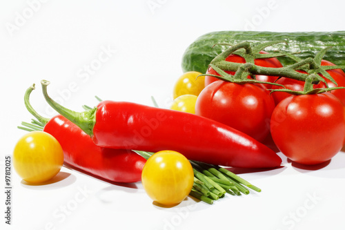 Mix Vegetables, tomato, spring onion, Chilli Pepper, Pepper, cucamber