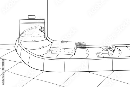 Outline of Cat in Baggage Claim