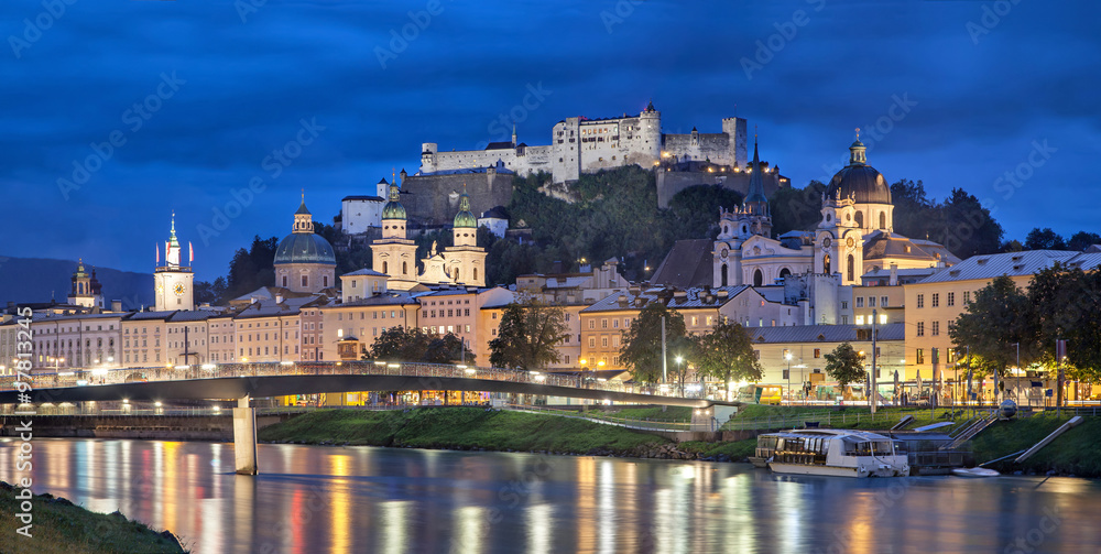 Evening panorama of Salzburg