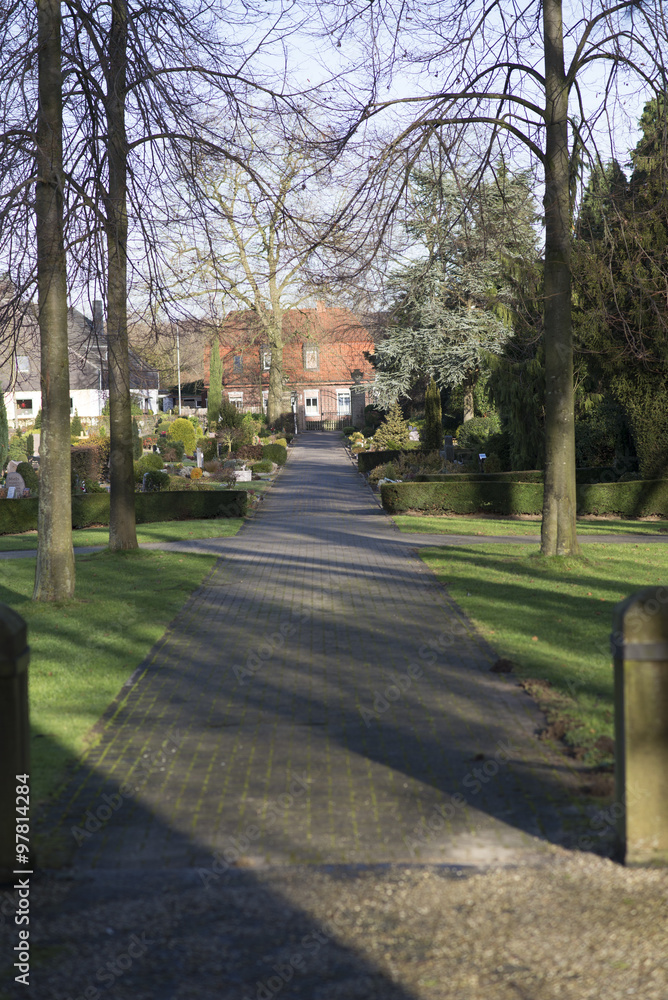 Naklejka premium Hauptgang auf dem Friedhof