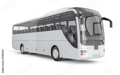 Bus mock up on white background, 3D illustration