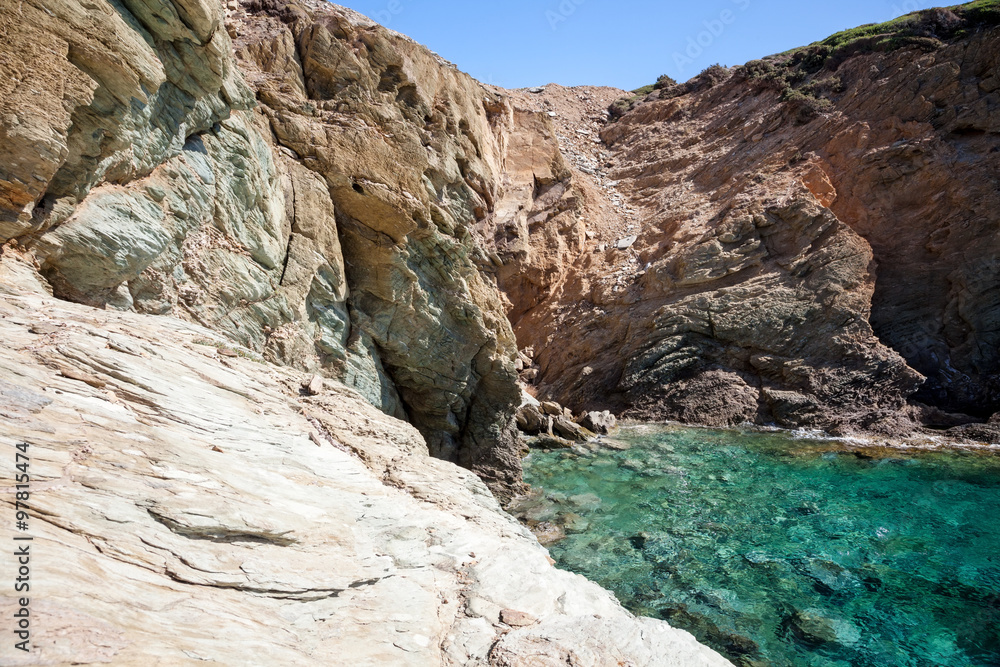 Rocky coast of Crete Island