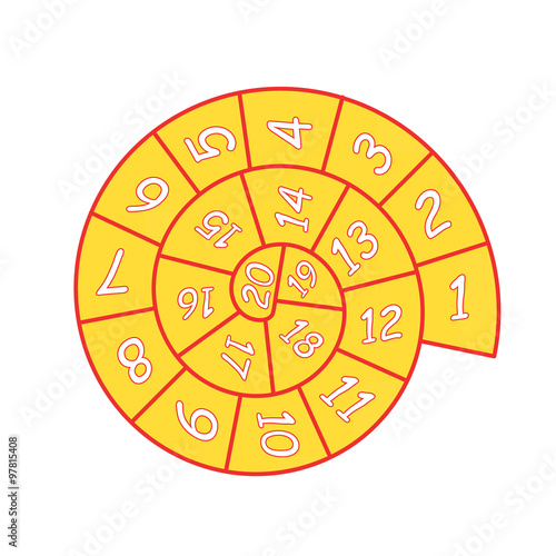 Colorful illustration with playing the hopscotch on a white background