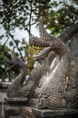 Temple Banister of The Great Serpent - Luang Prabang, Laos © Piith Hant