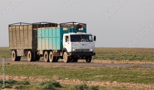 truck on the road