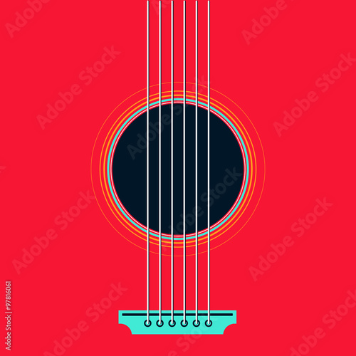 Vector guitar flat style illustration