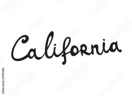 Hand-written word CALIFORNIA, lettering #97817886