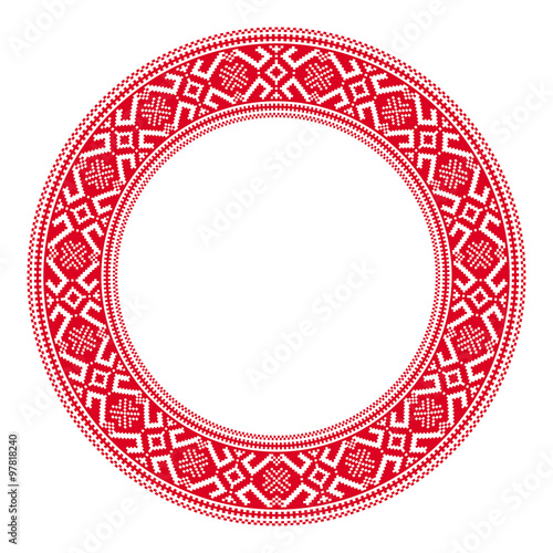 Traditional Slavic round embroidery