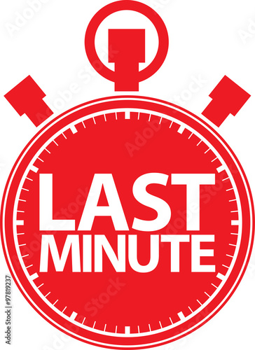 Last minute stopwatch icon, vector illustration
