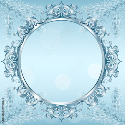 carved frame of ice for picture or photo