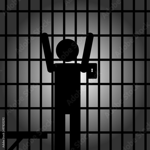 man in prison black vector