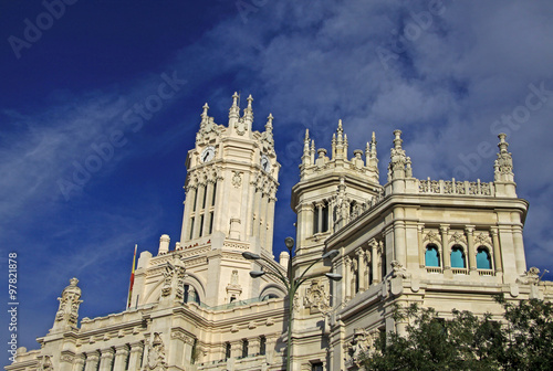 MADRID, SPAIN - AUGUST 25, 2012: Details of the Telecomunications Palace - Madrid City Hall on Cibeles square