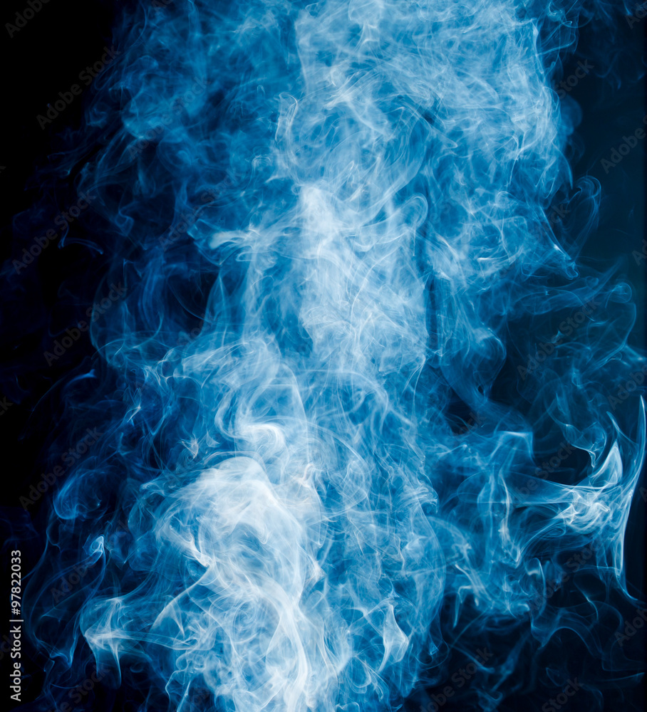 Obraz premium blue smoke on a black background