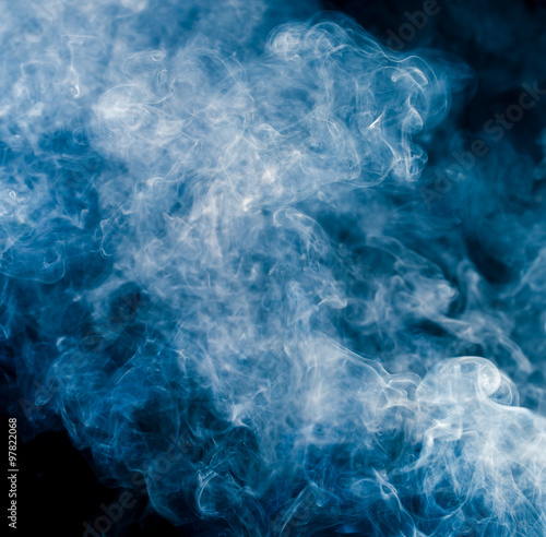 blue smoke on a black background