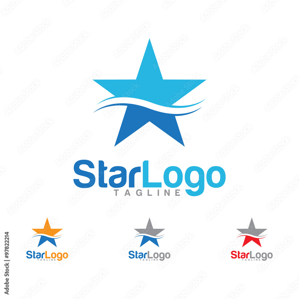 vector wave star logo icon Stock Vector | Adobe Stock
